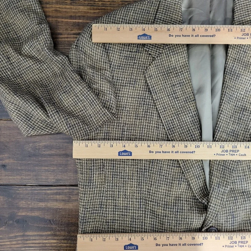 VTG‎ Hart Schaffner Marx Men's Sport Coat Blazer Two Button Houndstooth Silk 42R